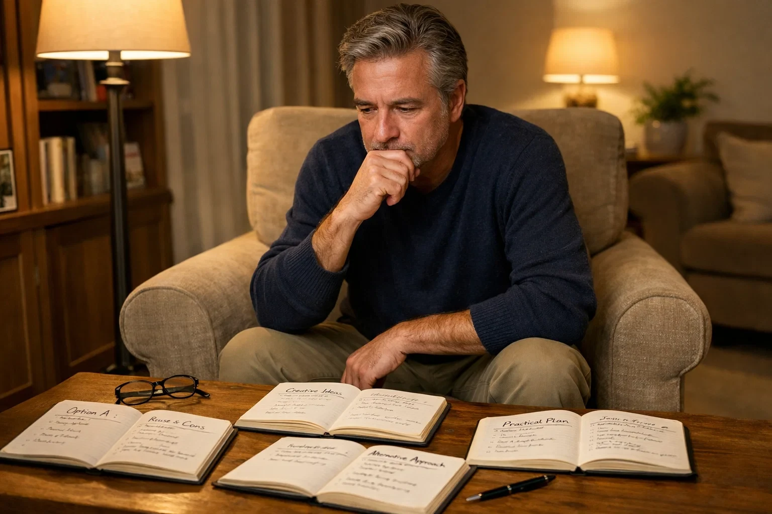 Apostador reflexionando sobre diferentes opciones de estrategia