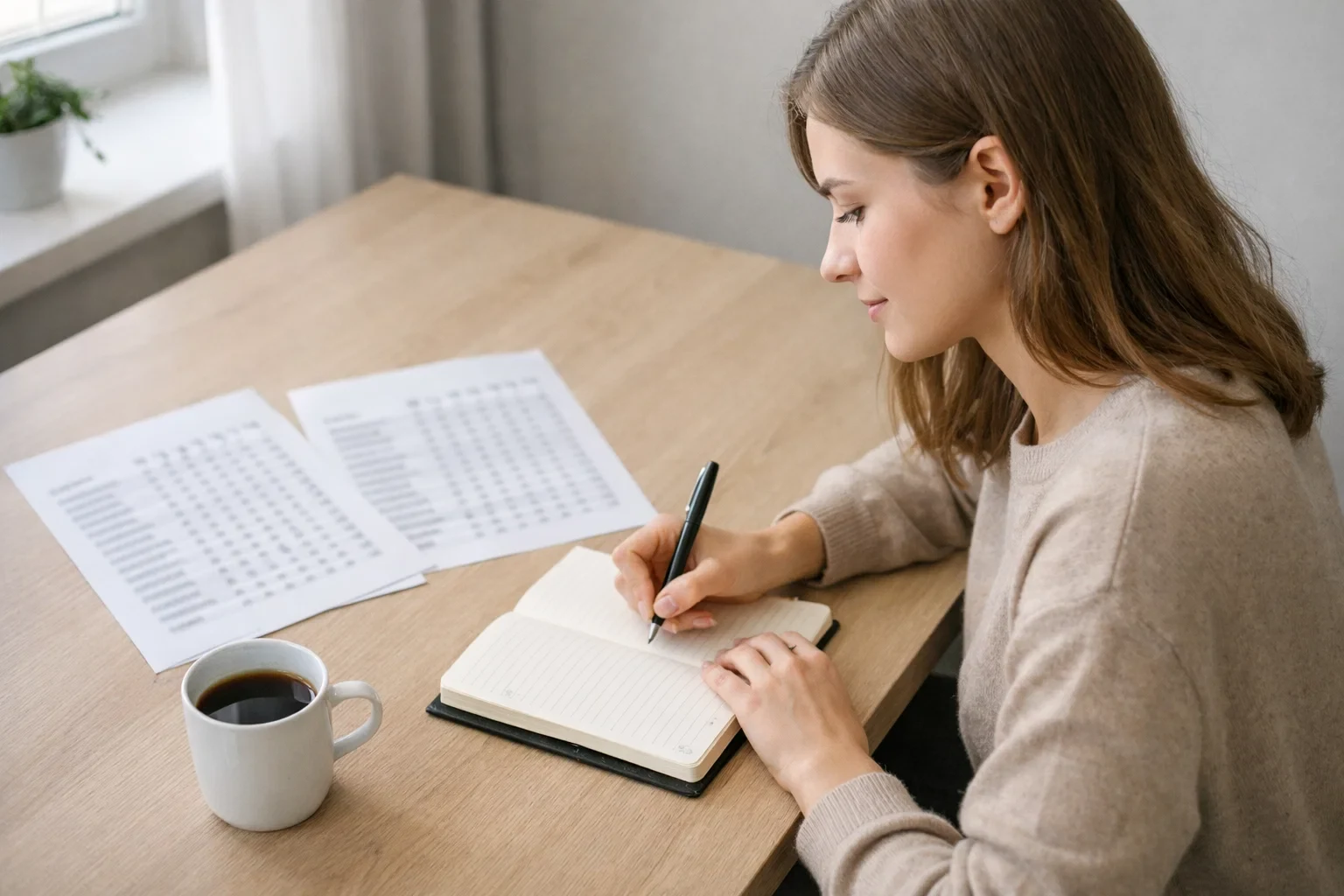 Apostador tomando notas sobre partidos de fútbol