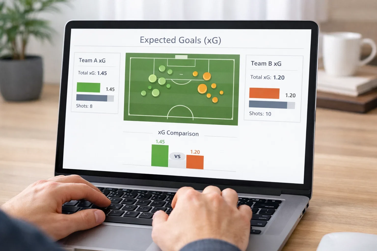 Pantalla mostrando métricas de Expected Goals xG