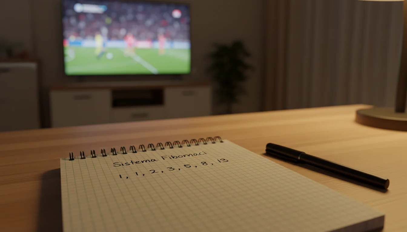 Secuencia de números escritos a mano en un cuaderno junto a un partido de fútbol en televisión